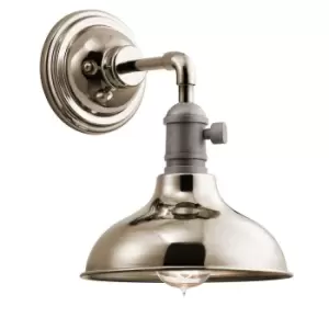 Image of Wall Light Retro Industrial Wide Bell Downlight Shade Natural Brass LED E27 60W