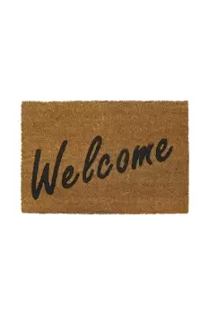 Image of Rubber Embossed PVC Backed Coir Doormat 40x60cm Welcome