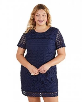 Image of Yumi Curves Lace Tunic In Navy