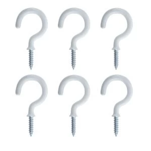 Image of BQ White Metal Cup Hook Pack of 6
