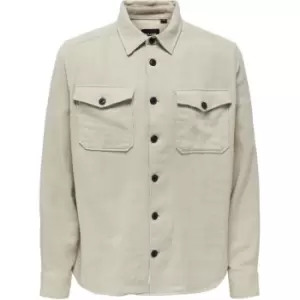 Image of Only and Sons Sleeve Overshirt - Beige