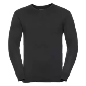Image of Russell Collection Mens V-Neck Knitted Pullover Sweatshirt (S) (Black)