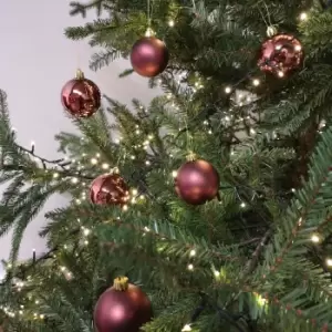 Image of 12pcs 6cm Assorted Shatterproof Baubles Christmas Decoration in Rosewood Brown