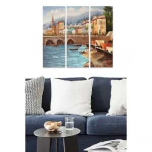 Image of MDFDSCF7608 Multicolor Decorative MDF Painting (3 Pieces)