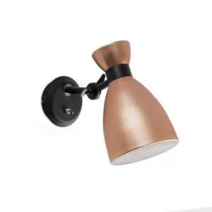 Image of Retro 1 Light Indoor Adjustable Wall Lamp Copper, E14