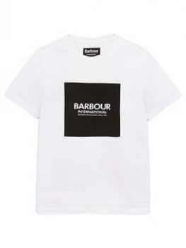 Image of Barbour International Boys Block Logo T-Shirt - White