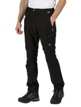Image of Regatta Highton Zip Off Trousers - Black, Size 30, Men