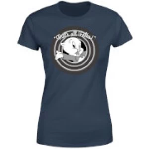 Image of Looney Tunes That's All Folks Porky Pig Womens T-Shirt - Navy - XXL