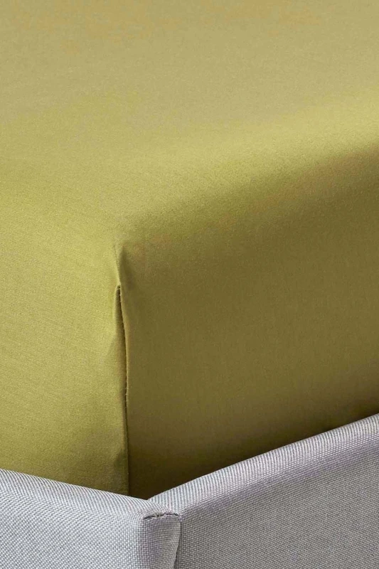 Image of Homescapes Olive Green Deep Fitted Sheet Egyptian Cotton 1000 Tc, King