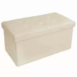 Image of TecTake Storage Bench Made Of Synthetic Leather 80X40X40Cm - Cream