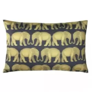 Image of Paoletti Parade Elephant Cushion Cover (One Size) (Navy)