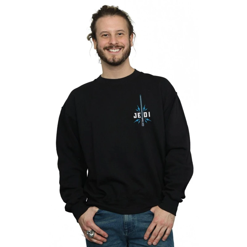 Image of Disney Men Star Wars The Rise Of Skywalker Jedi Badge Breast Print Sweatshirt in Black Size: Small Black S Male 5059400286359