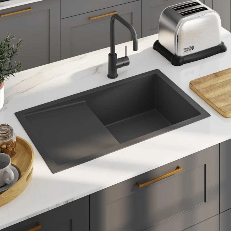 Image of VIDAXL Handmade Kitchen Sink Black Stainless Steel Vidaxl 8720286179215