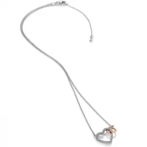 Image of Hot Diamonds Togetherness Two Tone Topaz Hearts Necklace