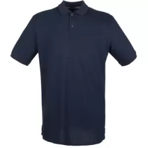 Image of Henbury Mens Modern Fit Cotton Pique Polo Shirt (XXL) (Oxford Navy)