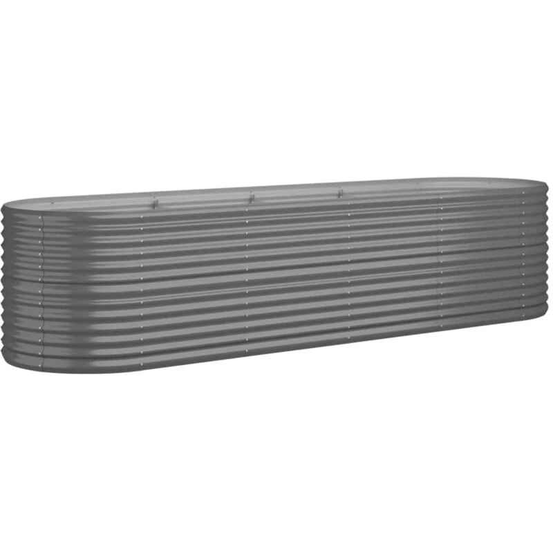 Image of VIDAXL Garden Raised Bed Galvanised Steel 296x80x68cm Grey vidaXL 8720286856628