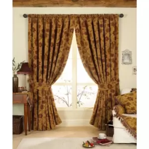 Image of Riva Home Zurich Pencil Pleat Curtains (66x72 (168x183cm)) (Gold) - Gold