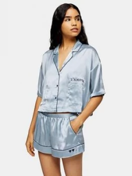 Image of Topshop Pyjama Shirt - Blue