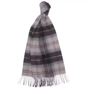 Image of Barbour Unisex Merino Cashmere Tartan Scarf Greystone