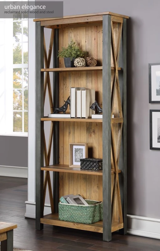Image of Baumhaus Urban Elegance - Reclaimed Tall bookcase in Light Brown Light Brown Unisex