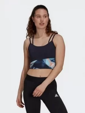 Image of adidas Aeroready You For You Bra Top, Blue/Purple, Size L, Women