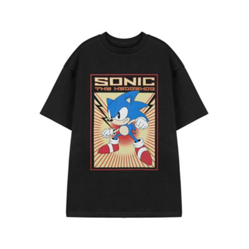 Image of Sonic the Hedgehog Short Sleeved T-Shirt Black male