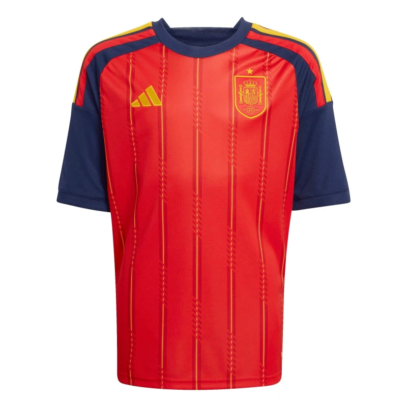Image of adidas Spain Home Shirt World Cup 2026 Juniors Red/Blue unisex 13 Years