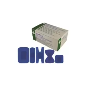 Image of Blue Catering Waterproof Plasters Assorted Box of 100 Metal Detectable 5 Sizes