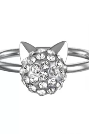 Image of Ladies Karl Lagerfeld Silver Plated Choupette Ring size N 5378069