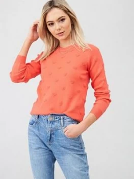 Image of Oasis Heart Texture Jumper - Mid Pink, Mid Pink, Size L, Women