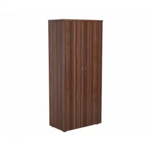 Image of TC Office Cupboard with Lockable Doors with 4 Shelves Height 1800mm, Dark Walnut