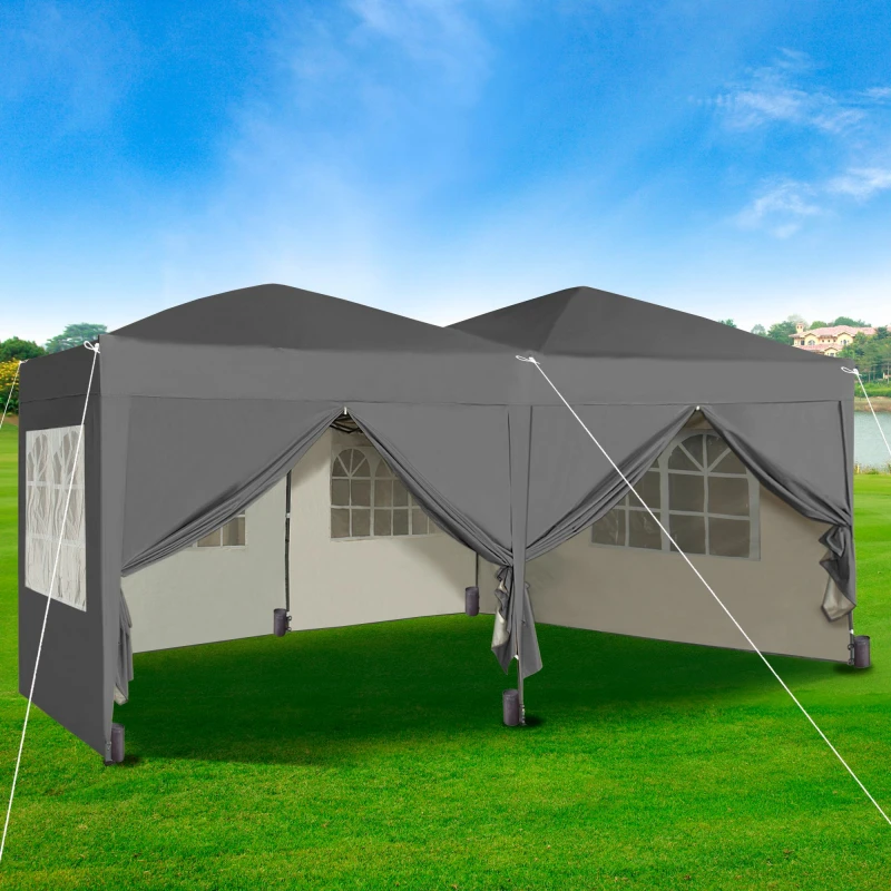 Image of MCC Direct 3x6m Pop Up Gazebo With Removable Sides and Storage Bag Grey