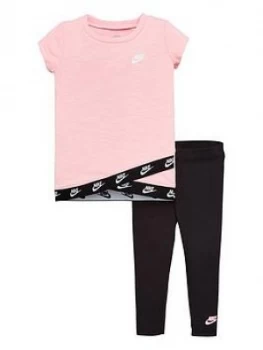 Image of Nike Sportswear Toddler Girls Leggings Set - Pink/Black