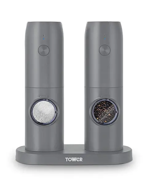 Image of Tower Tower Rechargeable Salt & Pepper Mill Grey LS92601