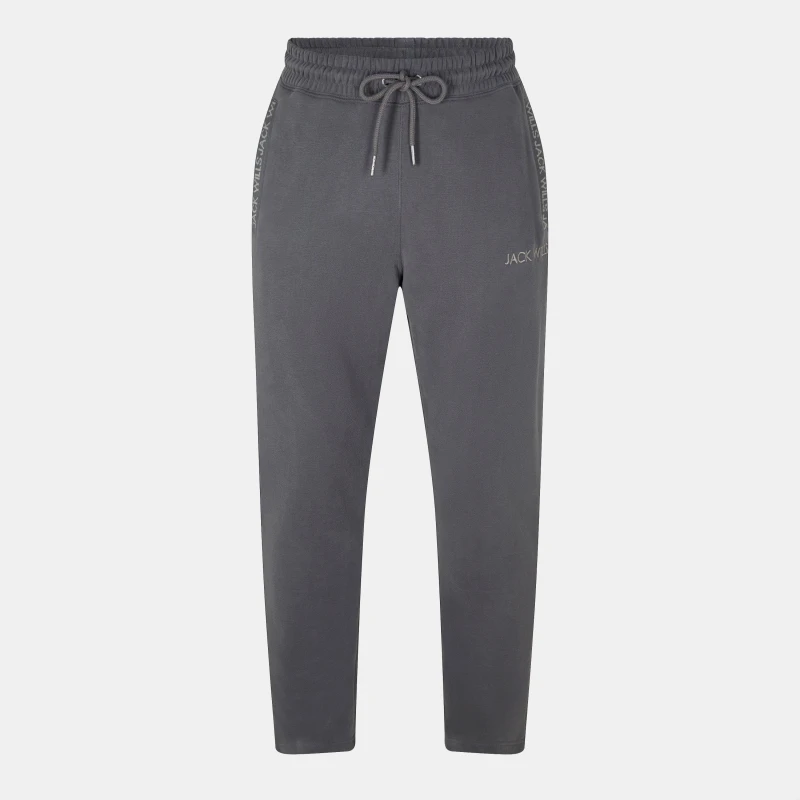 Image of Jack Wills Mens JW Jacquard Open Hem Fleece Joggers Slate male XS