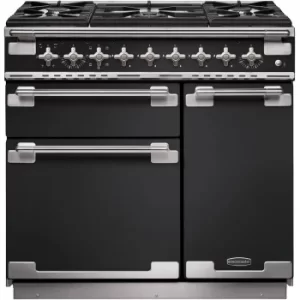 Image of Rangemaster ELS90DFFCB/ Elise 90 Dual Fuel Cooker, Charcoal Black
