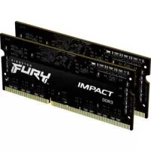Image of Kingston FURY Impact Laptop RAM kit DDR3 8GB 2 x 4GB Non-ECC 1600 MHz 204-pin SO-DIMM CL9 KF318LS11IBK2/8