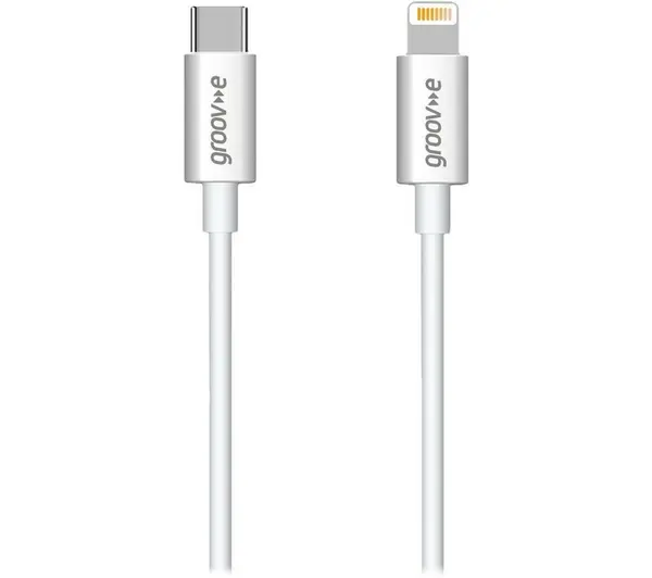 Image of GROOV-E GVMA046WE USB Type-C to Lightning Cable - 1 m, White 5060108297646