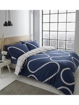Image of Catherine Lansfield Catherine Lansfield Linear Curve Geometric Duvet Set - Ks