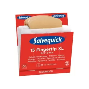 Image of Salvequick - Recharges pour distributeur de pansements - 15 pansements elastiques bout de doigt - 9cm x 6 cm