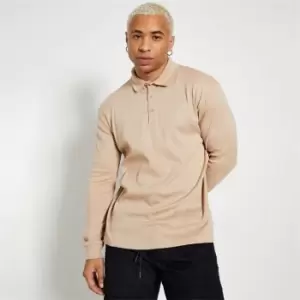 Image of I Saw It First Mens Rib Muscle Fit Polo Shirt - Brown