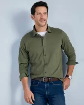 Image of Cotton Traders Mens Jersey Shirt in Green