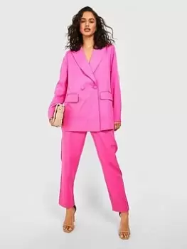 Image of Boohoo Straight Leg Trouser - Pink, Size 12, Women