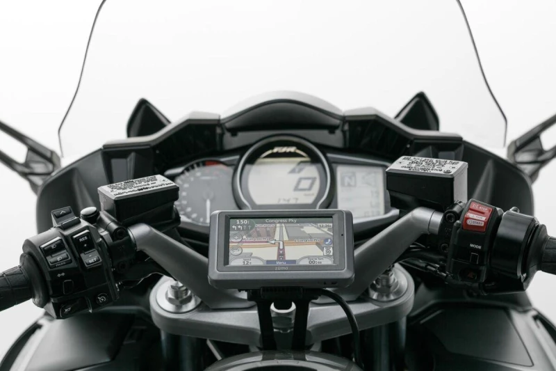 Image of GPS.06.646.10200/B - GPS.06.646.10200/B - SW Motech Handlebar GPS Mount - Yamaha FJR 1300 2004-2020 - Black GPS.06.646.10200/B