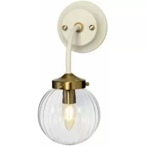 Image of Loops - Wall Light Sconce Cream Painted + Aged Brass Finish Plated LED E14 60W Bulb