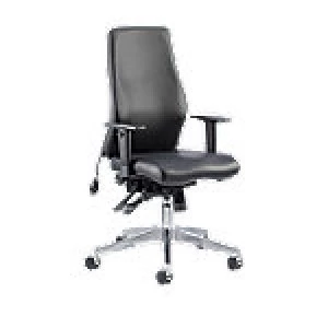 Image of Posture Chair Onyx Ergo Black Bonded Leather With Adjustable Arms