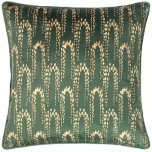 Image of furn. Wisteria Printed Velvet Cushion Emerald - Emerald