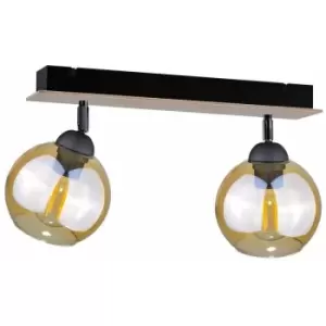 Image of Keter Thea Twin Ceiling Spotlight Wood, 50cm, 2x E27