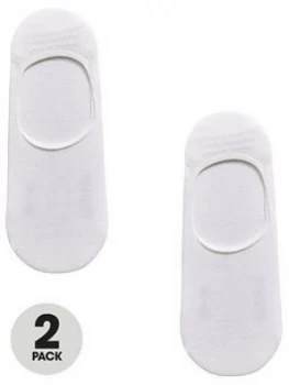 Image of Hugo Boss 2 Pack Shoe Liner Socks White Size 45-46