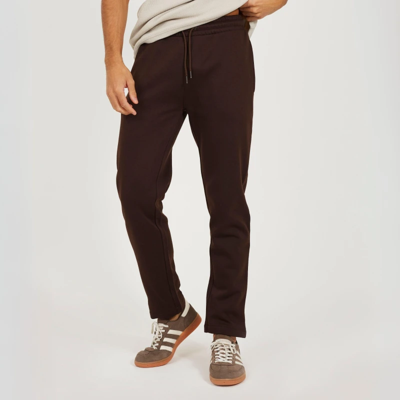 Image of Brave Soul Brave Soul Men Straight Leg Open Hem Joggers in Chocolate Size: X-Large Chocolate XL Male 5063487207862